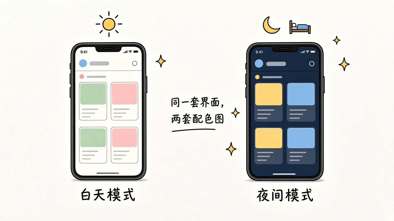 白天和夜间两套配色图